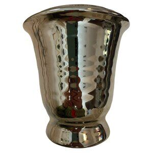 Floridus Design Images Vase 5.25 x 5.75 Silver Ceramic Mirror Mercury Pedestal